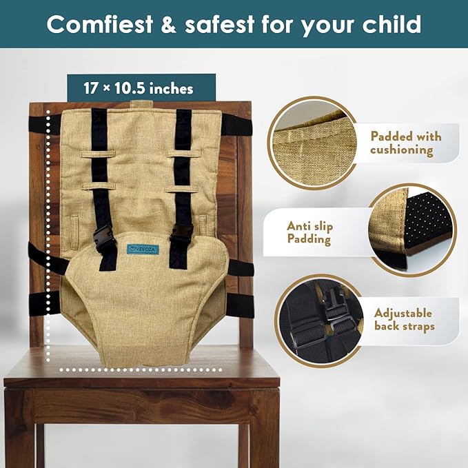 Baby Portable High Chair for Travel | Essential Travel Highchair | Baby Chair Harness