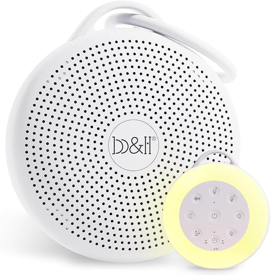 b&h Portable White Noise Machine with Night Light - Sound Machine for Baby, Bluetooth Speaker, 24 Soothing Sounds, 9 Colors Light, Timer, Rechargeable Sleep Machine for Home and Travel