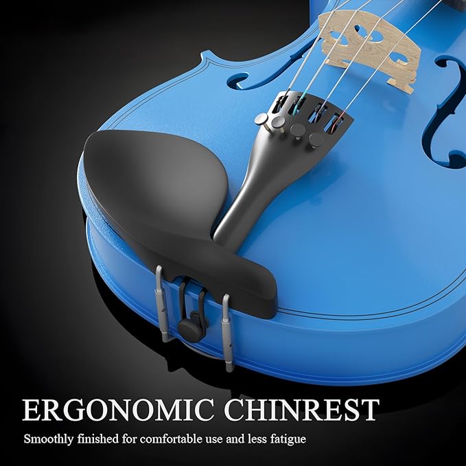 Beginner Violin 4/4, Full Size Violin for Adults, Teens, Student, Acoustic Fiddle Kit with Hard Case, Bow, Rosin, Bridge, Learners Age 12+ (Dark Blue)