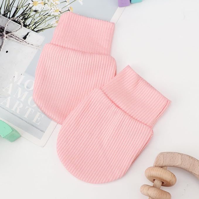 BQUBO 6 Pairs Newborn Baby Boys Girls Mittens 0-6 Months Unisex-Baby Infant Mittens Elastic No Scratch Wrist Gloves