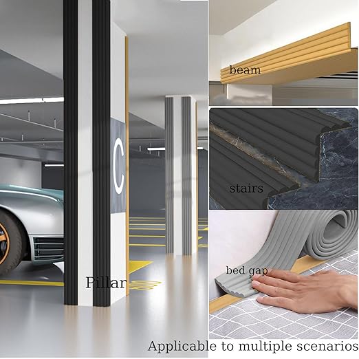 Bunk Bed Ladder Pads,Traction Treads for Stair Steps,Soft Extra-Wide Edge Protector,Self-Adhesive Bunk Bed Ladder Cover Foam Padding,Furniture 16.5 Ft Black