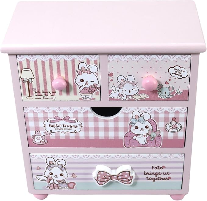 Children Jewelry Box for girls Pink Cute bunny girls jewelry box Little girl birthday christmas Gift kids jewelry box Organizer