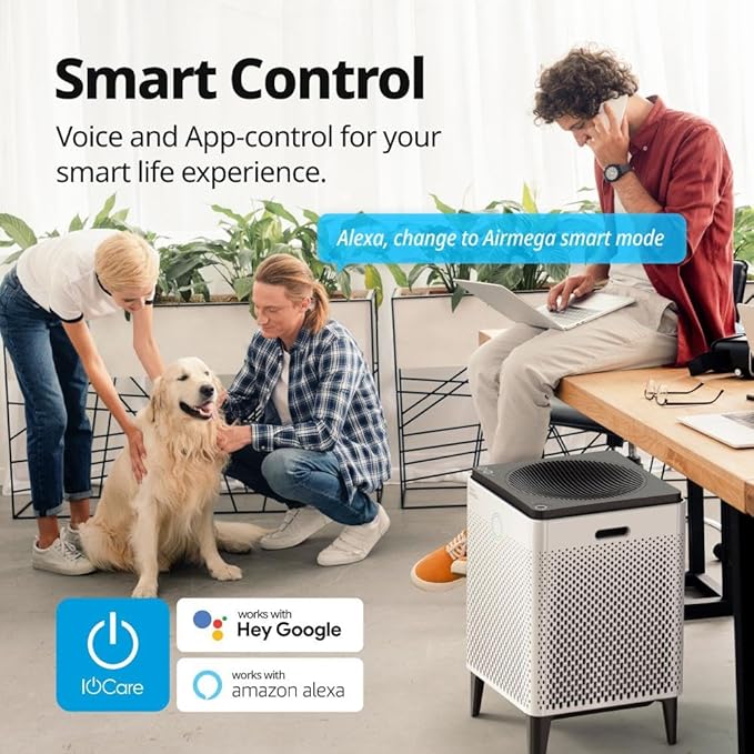Coway Airmega 300S App-Enabled Smart Air Purifier (Covers 1,256 sq. ft.), True HEPA Air Purifier with Smart Technology, Compatible with Amazon Alexa