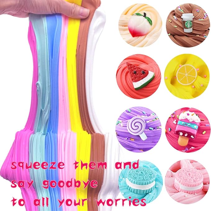 Butter Slime Kit for Girls and Boys 11pack with Scent,Stretchy and Non-Sticky,Stress Relief Fidget Toy,Birthday Gift and Party Favors Easter Basket Stuffers Christmas Party Supplies