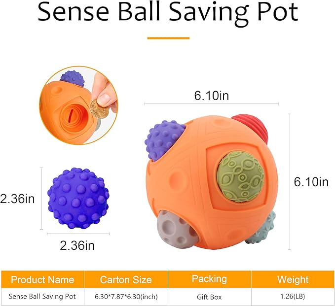 Balls for Toddlers 1-3 Baby Sensory Toys, Montessori Toys for Babies 6-12 Months Baby Toys, Sensory Ball BPA Free Teething Gift Toddler Balls Bath Toys with Bright Color Multi Textured