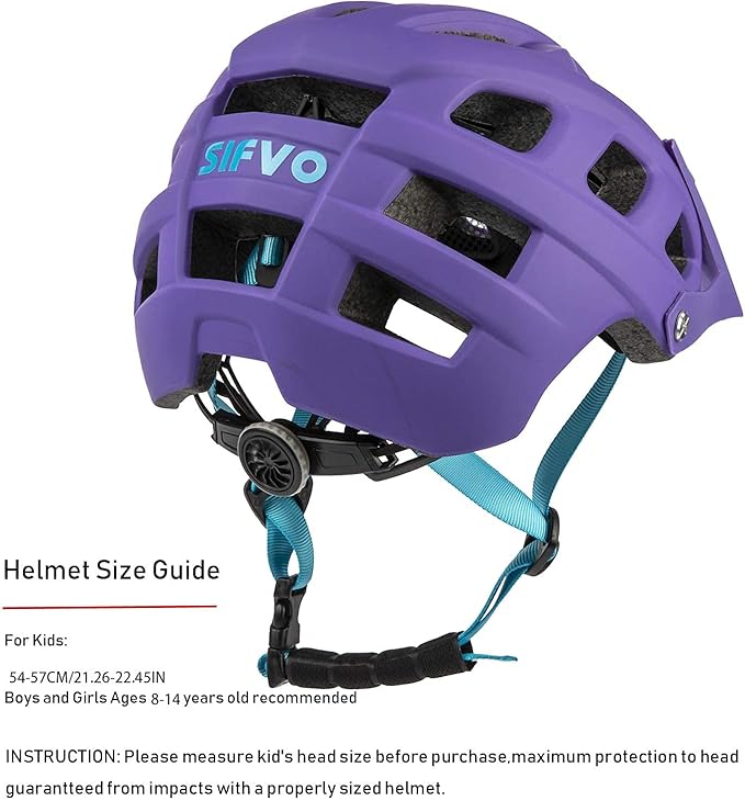 Kids Bike Helmet, SIFVO Kids Helmet 8+ Boys and Girls Bike Helmet with Cool Visor, Bike Helmets for Kids, Youth Bike Helmet Kids Mountain Bike Helmet Lightweight and Sturdy【55-58cm】