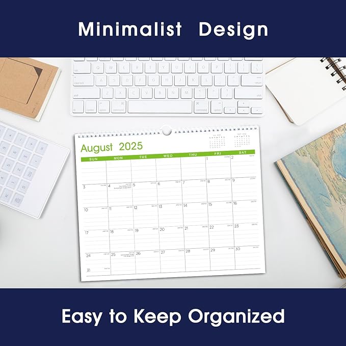 Calendar 2025-2026: Large Monthly Wall Calendar for Planning & Organizing, 17 Months Hanging Calendar from August 2025 to December 2026, Size 14.5” x 11.5”