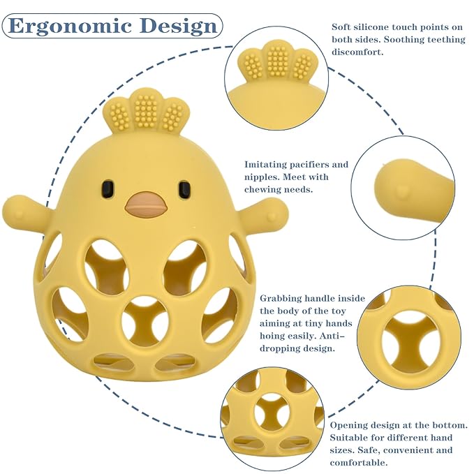 Baby Teething Toys, Teething Toys, Teethers for Babies 3-6 Months, Baby Chew Toys, BPA Free Teether Mitten with Soft Texture for Sensory Exploration and Itching Teething Relief