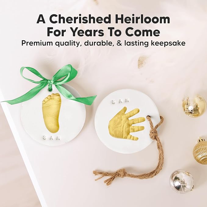 Baby Hand and Footprint Kit Girls, Boys - Personalized Baby Footprint Ornament Kit, Newborn Keepsake Gifts for New Mom, Easy to Use Handprint Makers,Cute Shower Gifts(Multi-Colored)