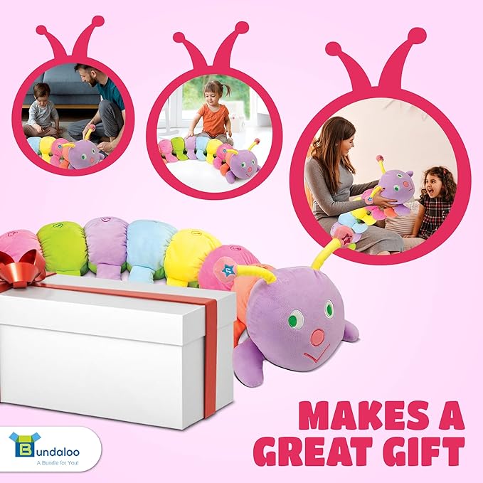 Bundaloo Jumbo Musical Caterpillar Plush Toy - Plays Fun Songs and 8 Musical Key Notes | for Children & Toddlers