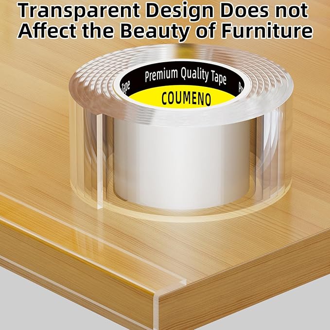2Pack Clear Edge Protector,Safe Corner Protector, Anti-Sharp Edge Protector, for Furniture, Drawers, Tables, Cabinets 1.57inX3.28FT