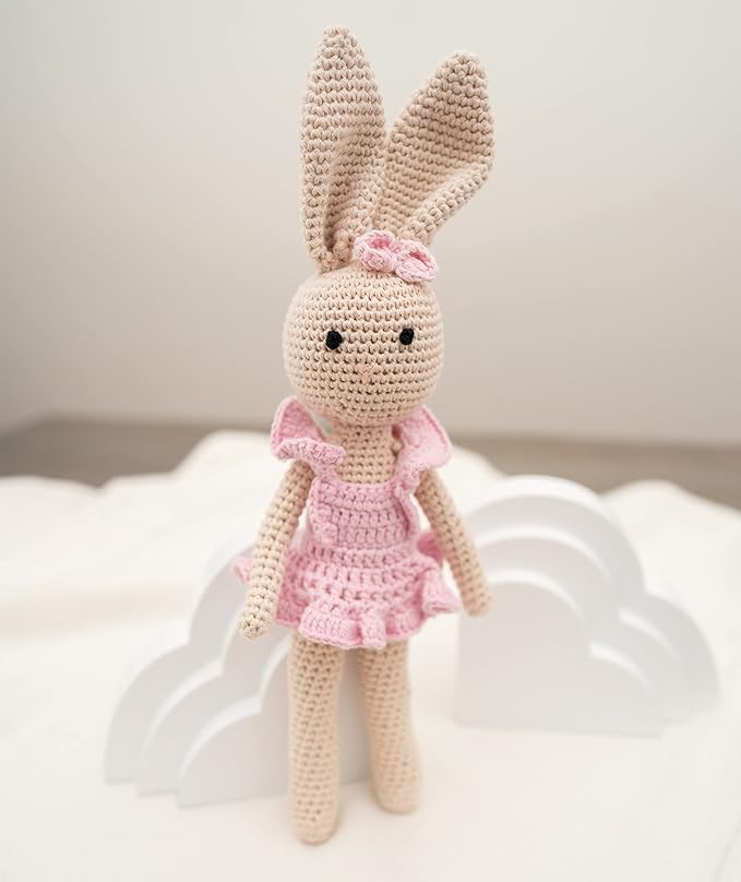 Bunny Family Mom, Handmade Crochet Plushie Doll, Amigurumi, Baby/Toddler Doll