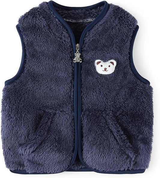 Baby Boys Girls Fleece Vest Zip Up Cute Bear Jackets Fuzzy Fall Winter Warm Clothes Newborn Outwear for Toddler Infant