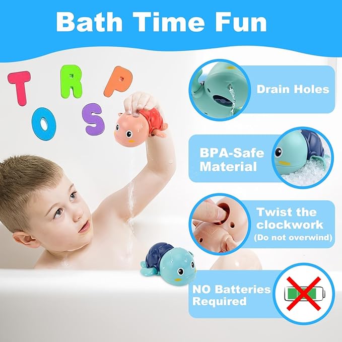 Bath Toys Kids Age 1-3 - Foam Bath Letters And Numbers Abc Alphabet Learning Toys Bathtub Toys Toddlers 2-4 Water Pool Shower Tub Toy Babies Infant 6-9-12-18-24 Months Gifts For 1-6 Year Old Boy Girl