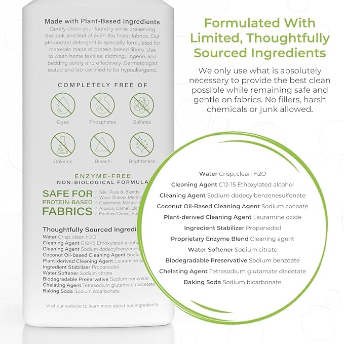 Heritage Park Silk & Wool All-Natural Lavender Mist Scent, pH-Neutral Laundry Detergent - Enzymes-Free, Ultra Concentrated (4 fl oz Trial Size)