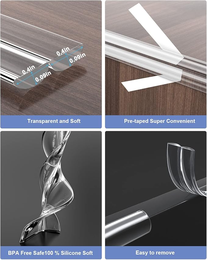 Corner Protectors,16.4ft(5M) Clear Corner Protector Baby Proofing, Soft Edge Protectors, Corner Guards Furniture Corner&Edge Safety Bumpers with Upgraded Strong Adhesive for Furniture&Sharp Corners