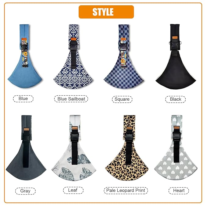 Baby Sling Carrier Newborn to Toddler Adjustable One-Shoulder Design with Hip Seat Support, Labor-Saving Baby Wraps Carrier 10-30 lbs(Pale Leopard Print)