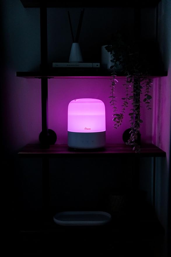 Crane Top Fill Mini Humidifier for Bedroom and Nursery 3-in-1 Essential Oil Diffuser Sleep Light 0.5 Gallon Baby Humidifier