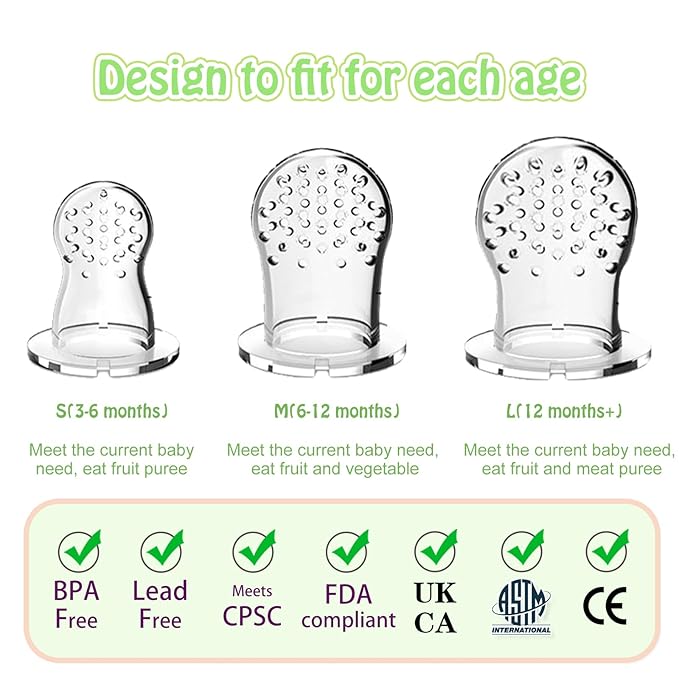 Baby Fruit Food Feeder - Silicone Nibble Tray Combo - Breastmilk Popsicle Mold for Cooling Relief, BPA Free Mesh Feeder for Infant Self Feeding (Monkey Mint + Pineapple)