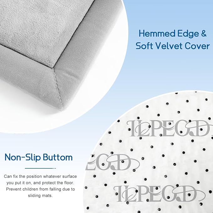 Baby Play Mat for Floor Tummy Time Mat Nursery Rug Muscle Mat Area Rug Playroom Rug Tatami Mat 79"x138" Memory Foam 1.3" Thick Crawling Mat for Babies,Toddlers, Infants, Kids(Light Gray)