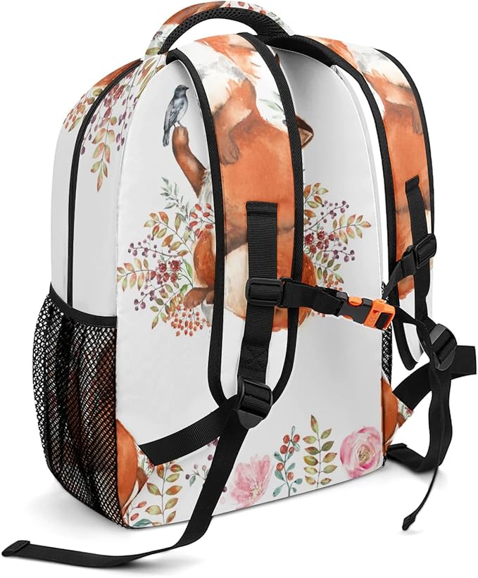 Cute Fox Little Bird Custom Kids Backpack 16.5 Inch for Boy Girl, Personalized Waterproof Child School Travel Bag with Name Option5