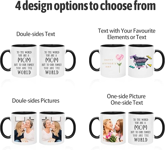 Custom Coffee Mug, Personalized Photo Text and Logo Ceramic Cup, Personalized Gifts for Dad Mom Girlfriend, Best Friend, Christmas Gifts, Party Favors Mug 11oz White Bulk Wholesale
