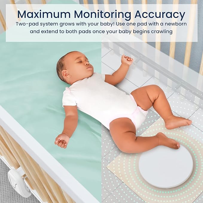 Babysense 7 Baby Sleep Breathing Movement Monitor for Newborn and Infants, No WiFi, Non Wearable, Non Contact Monitor with 2 Under-Mattress Sensors for Full Crib Coverage, FSA Baby Monitor
