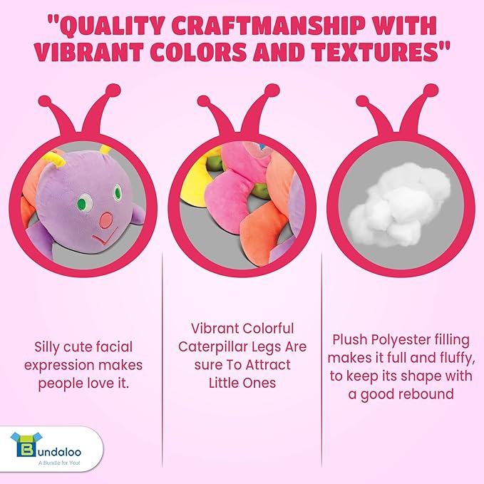 Bundaloo Jumbo Musical Caterpillar Plush Toy - Plays Fun Songs and 8 Musical Key Notes | for Children & Toddlers