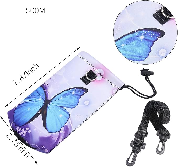 AUPET Water Bottle Sling Bag Carrier Crossbody Sleeve,Insulated Neoprene Bottle Case Holder Pouch Cover 500ML/17oz with Shoulder Strap for Walking Women Men