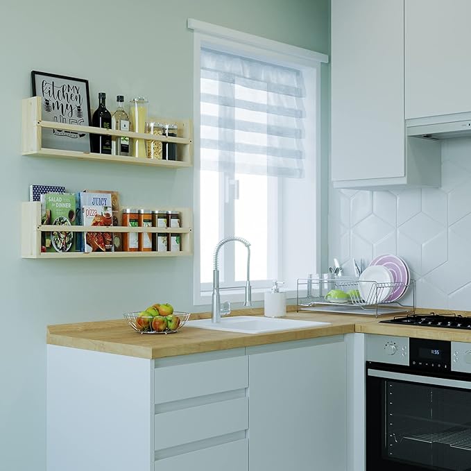 Brightmaison Polynez 30" Floating Shelves for Nursery & Kids, Set of 2 Unfinished Multiuse Wall Shelf