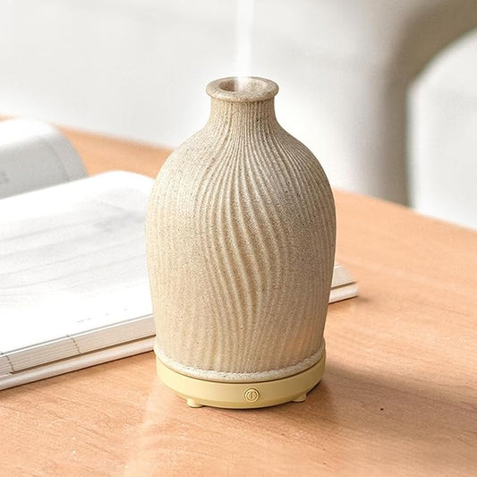 Aromatherapy Essential Oil Diffuser Art Resin Aroma Diffuser with Warm Light 80ML Cool Mist Humidifier Waterless Auto Shut-off for Home,Baby Bedroom,Office