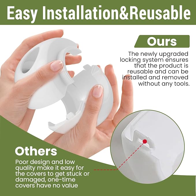 Child Safety Door Knob Covers Reusable Baby Proof Door Knob Locks Baby Proof Door Handle Protector for Kids Universal Fit Easy Grip Lockable Design No Tools Needed (10 Pcs)