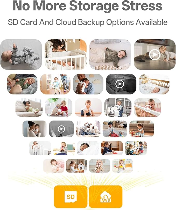 ARENTI Baby Monitor with 2 Cameras, Cry&Motion Detection, 2K Smart Baby Camera with 5'' Upgraded Wireless Display, 2 Way Audio, Super Night Vision, Lullabies, Breathing Light, Temp&Humidity Sensor