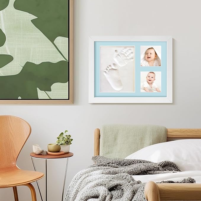 Baby Footprint and Handprint Clay Kit,Baby Hand and Footprint Kit,Clay Handprint Keepsake Frame,Newborn Keepsake Frame,Newborn Essentials Must Haves(black)