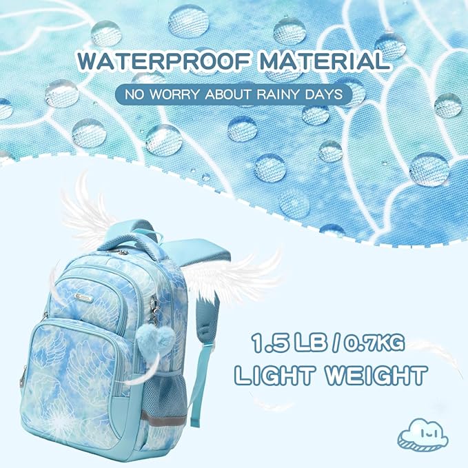 Cusangel Backpack for Girls Boys School Bookbags Kindergarten Elementary Lightweight Waterproof Multifunctional Large Capacity for kids(17 inch Fun Prints)