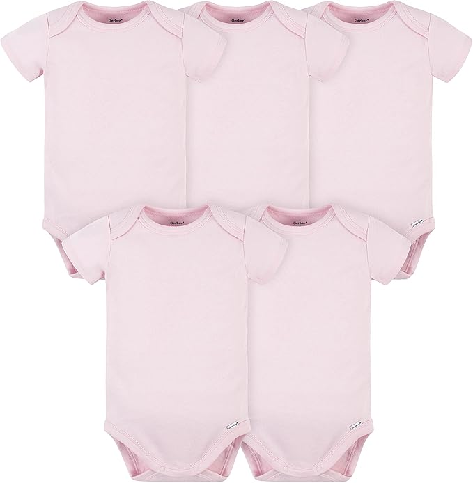 Gerber baby-boys 5 Pack Onesies Multi-packs Bundle Interlock 180 Gsm