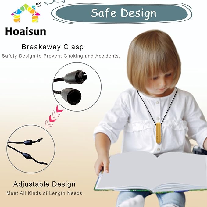 Chew Necklaces for Sensory Kids, 6 Pack Sensory Chew Necklaces for Boys and Girls with Autism, ADHD, SPD, Chewing (Morandi)