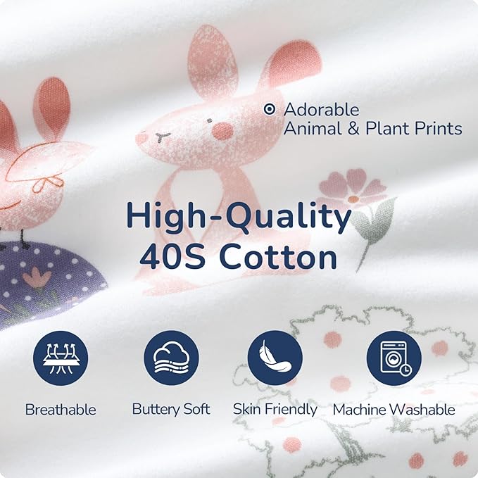 Baby Sleep Sack 3-6 Months, Cotton Detachable Long Sleeve Sleep Sack, 2.5 Tog Toddler Sleeping Sack with Temperature Strips, 2-Way Zipper Wearable Blankets for Newborns, Bunny