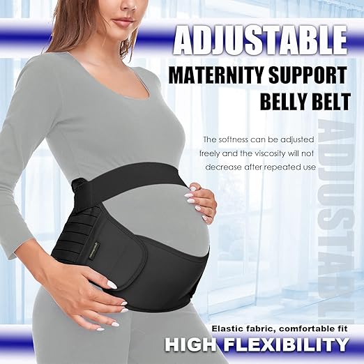 ChongErfei Maternity Belt, Pregnancy 3 in 1 Support Belt for Back/Pelvic/Hip Pain, Maternity Band Belly Support for Pregnancy Belly Support Band (M: Fit Ab 35.5"-47.3", Black)