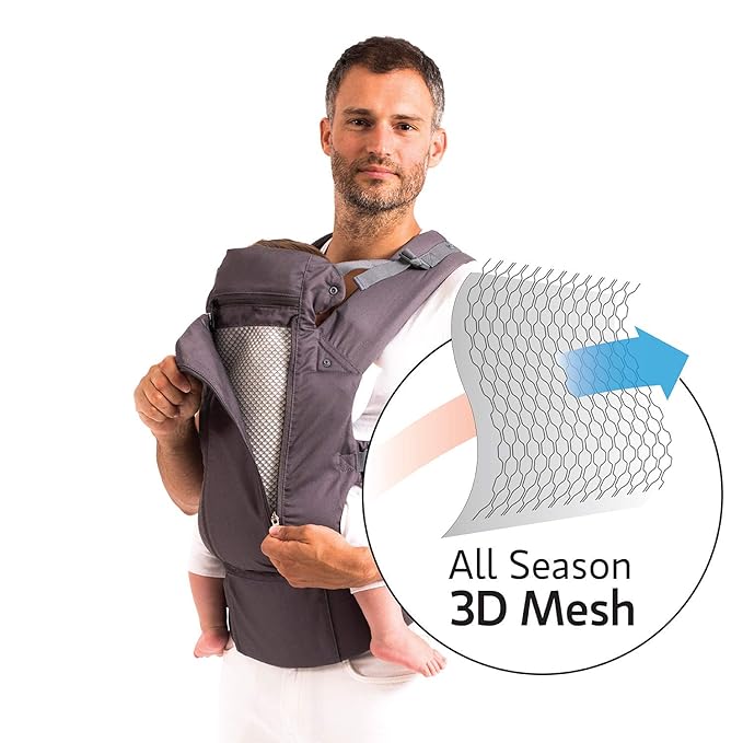 Beco Baby Hybrid 8 All in 1 Mesh Cooling Carrier - Backpack, Front & Hip Carrier Newborn to Toddler (7-45lbs)
