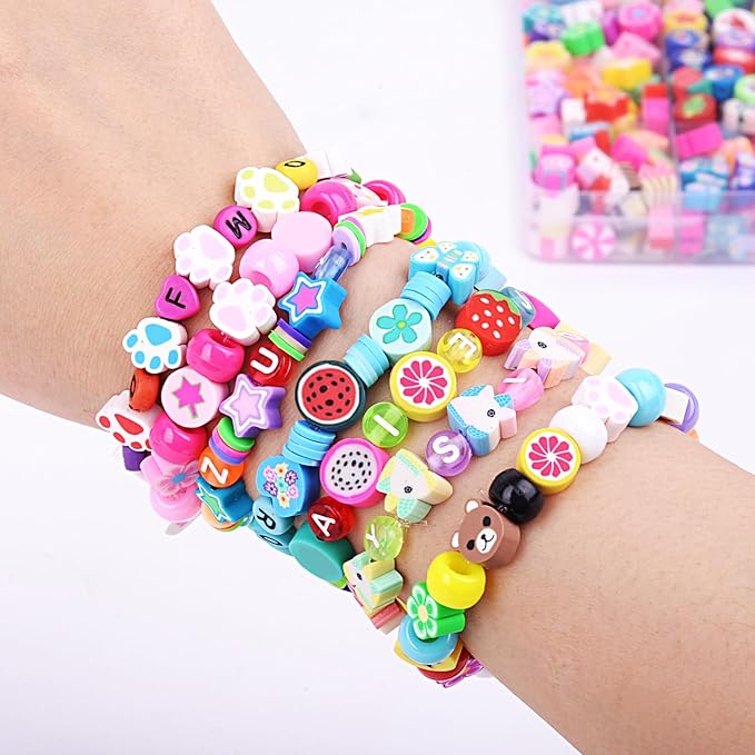 1480pcs Christmas Polymer Clay Beads Charms Friendship Bracelet Necklace Earring Jewelry Making kit, Accessories for Arts Crafts DIY Gifts for Women Girls