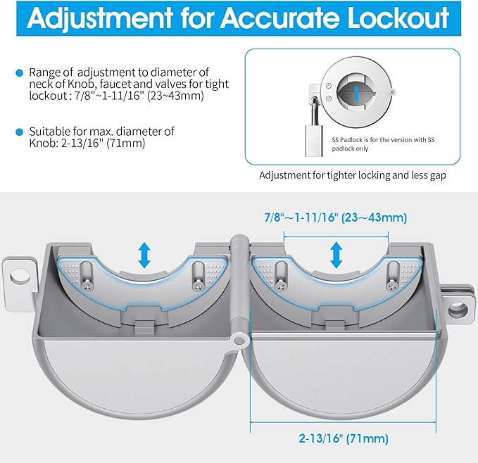 AST Door Knob Lockout Device with SS Padlock and Brass Keys, Childproof Door Knob, Security Lock for Toddler and Dementia Proof, Safety Cover, Doorknob Protection, Matte Silver with SS Padlock