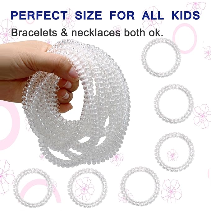 Chew Necklaces for Sensory Kids, 12 Pcs Clear Coil Chewy Necklaces Stretchy Bracelet for Boys Girls with Autism ADHD SPD,Oral Motor Chewable Necklace Reduce Anxiety and Fidgeting Stress