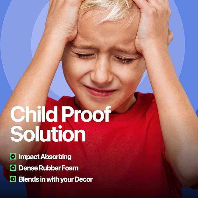 Baby Proof Corners & 15ft Edges with Furniture Corner & Edge Safety Bumpers, Impact-Absorbent Bumper & 4 Foam Corner Protectors, Cushy, Thick, Odorless Table Edge Protectors for Baby, Child | Black