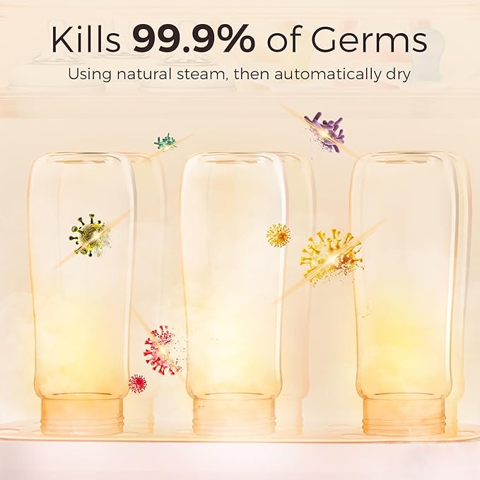 Bottle Sterilizer and Dryer, All-in-One Electric Steam Sterilizer Bottle Sanitizer for Baby Bottles, Pump Parts Accessories Newborn Essential Bottle Warmer for Breastmilk & Thaw (Pink)