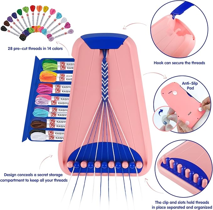 Arts and Crafts for Kids Ages 8-12,Friendship Bracelet Making Kit for Girl,Kids Jewelry Making Kit with 28 Pre-Cut Threads,Christmas Birthday Gifts for Ages 6 7 8 9 10 11 12 Year Old Dark Blue