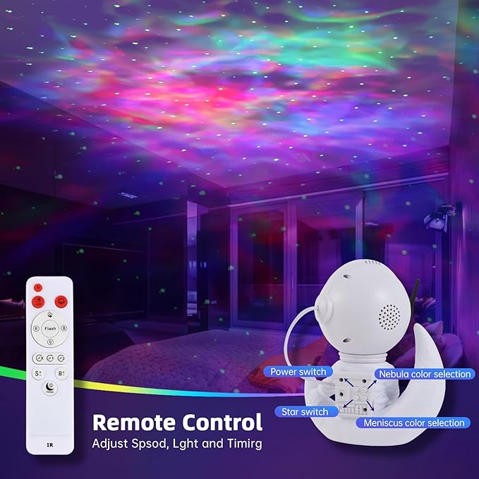 Astronaut Galaxy Projector Night Light - Nebula Star Projector with Timer & Remote, Room Decor for Kids Adults, Christmas Birthday Valentines Day Gift