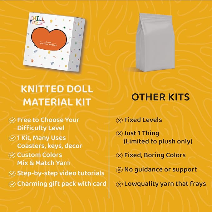 ChillFuzz Animal Crochet Kit Beginner Crochet Kit for Adults and Kids with Yarn Hook and Instructions Perfect Handmade Gift for Pet Lovers Dachshund