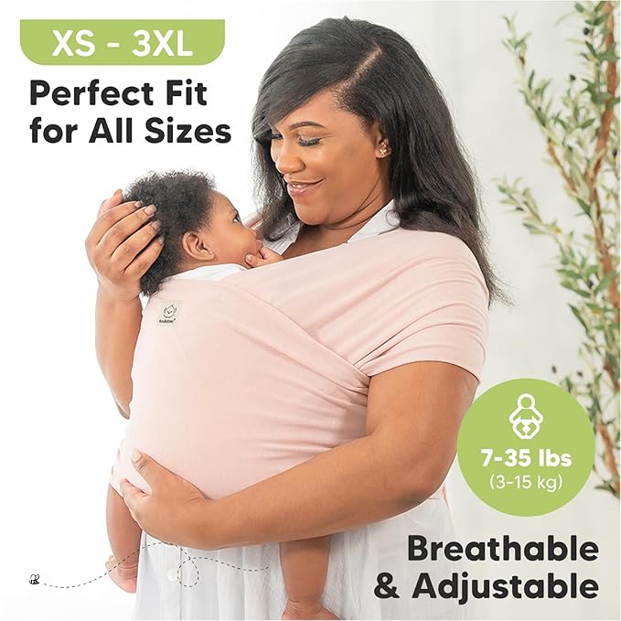 KeaBabies Baby Wrap Carrier - All in 1 Original Baby Carrier Newborn to Toddler Sling, Easy to Wear, Hands Free Bonding, Lightweight, Breathable Infant Wraps (Mystic Gray)