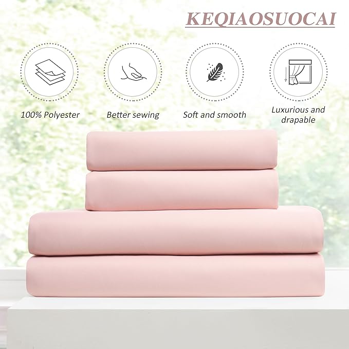 KEQIAOSUOCAI Pinch Pleated Pink Blackout Curtains 63 Inches Long, Sound & Light Reducing Room Darkening Drape for Girl's Bedroom(2 Panels, W40 x L63)